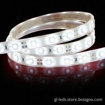 Waterproof High-power LED Strip Lighting with 12 or 24V DC Input Voltages and 24W Power
